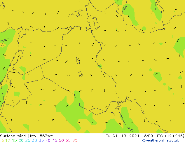 Surface wind 557ww Tu 01.10.2024 18 UTC