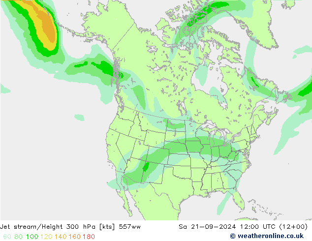 Corriente en chorro 557ww sáb 21.09.2024 12 UTC