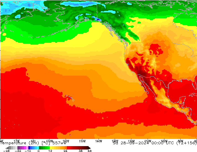 Temperature (2m) 557ww Sa 28.09.2024 00 UTC