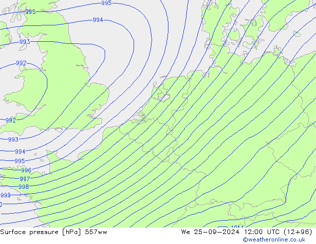 Bodendruck 557ww Mi 25.09.2024 12 UTC