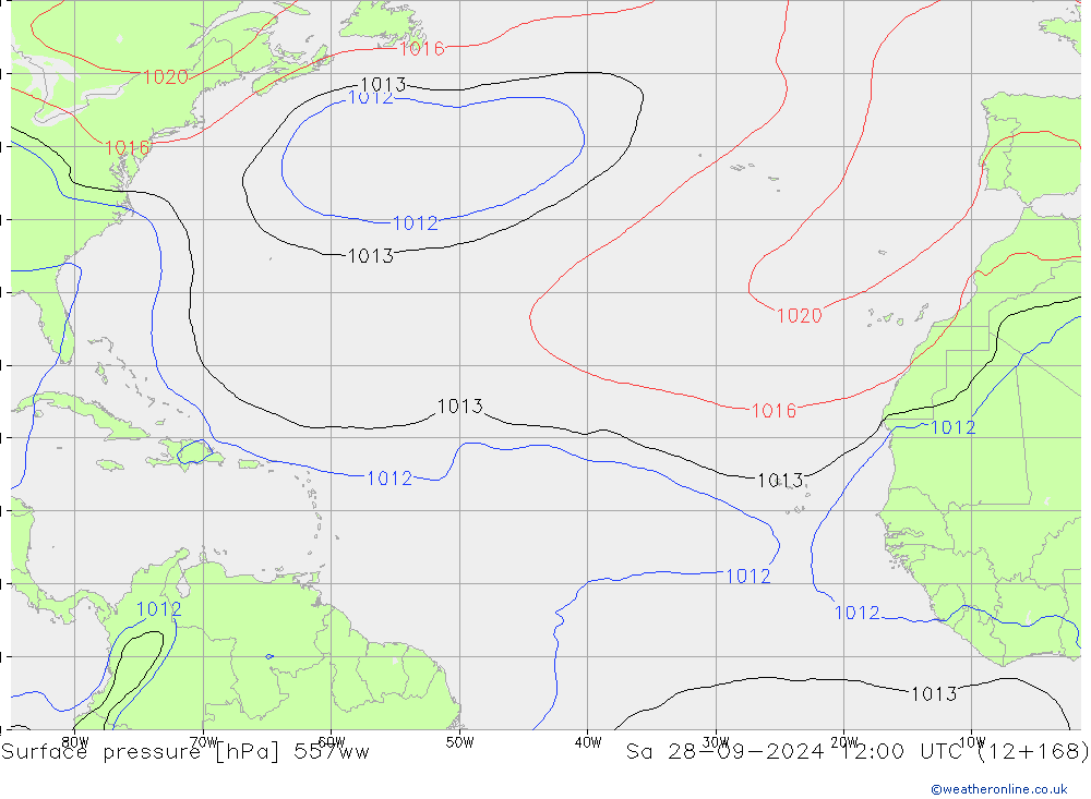 Luchtdruk (Grond) 557ww za 28.09.2024 12 UTC