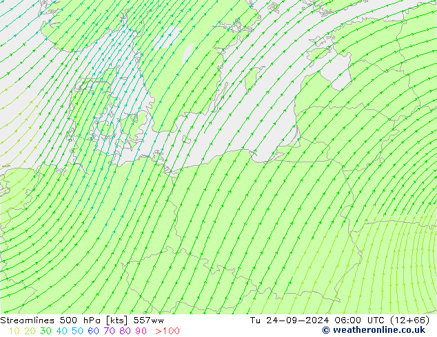 Stromlinien 500 hPa 557ww Di 24.09.2024 06 UTC