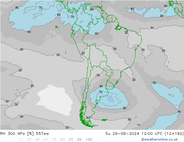 RH 300 hPa 557ww Su 29.09.2024 12 UTC