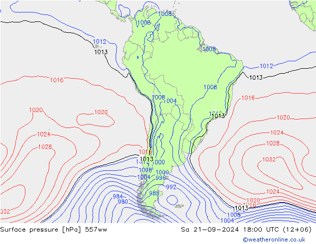 Luchtdruk (Grond) 557ww za 21.09.2024 18 UTC