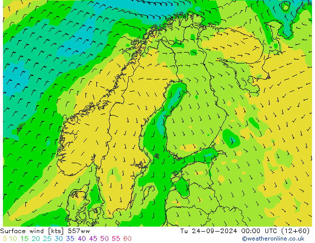 Surface wind 557ww Tu 24.09.2024 00 UTC