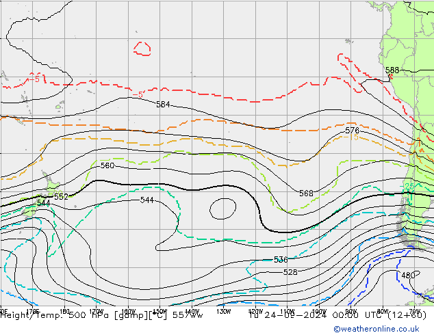 Height/Temp. 500 hPa 557ww Tu 24.09.2024 00 UTC