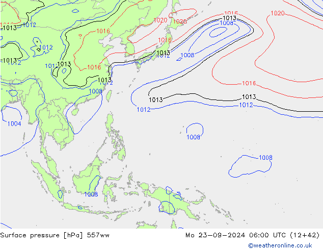 приземное давление 557ww пн 23.09.2024 06 UTC