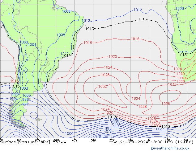 Surface pressure 557ww Sa 21.09.2024 18 UTC