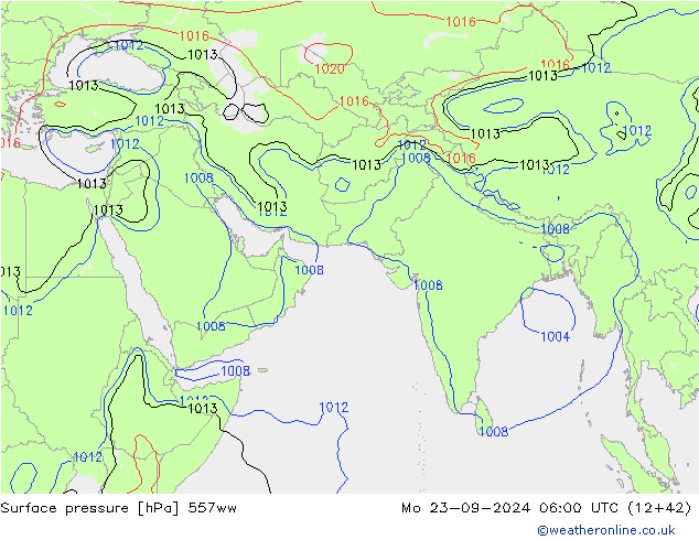 Surface pressure 557ww Mo 23.09.2024 06 UTC