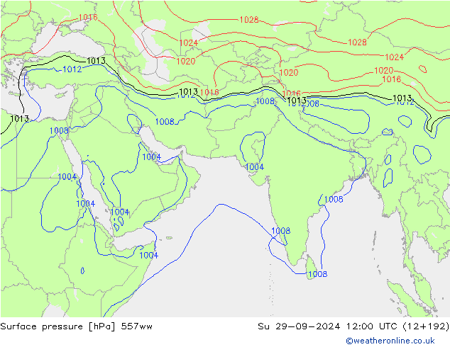 地面气压 557ww 星期日 29.09.2024 12 UTC