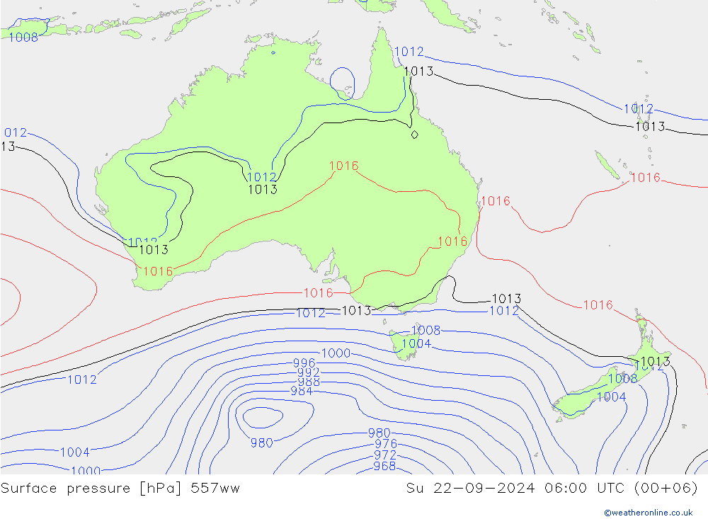 Surface pressure 557ww Su 22.09.2024 06 UTC