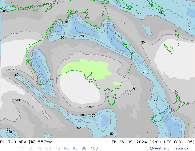 RH 700 hPa 557ww Čt 26.09.2024 12 UTC