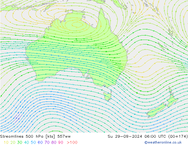 Streamlines 500 hPa 557ww Su 29.09.2024 06 UTC