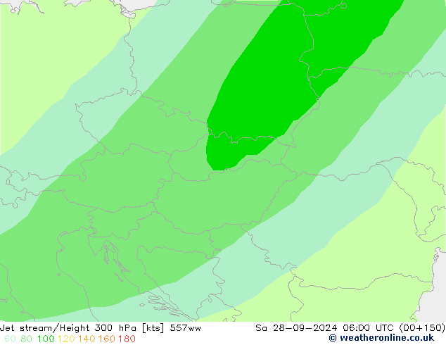 Jet stream/Height 300 hPa 557ww So 28.09.2024 06 UTC