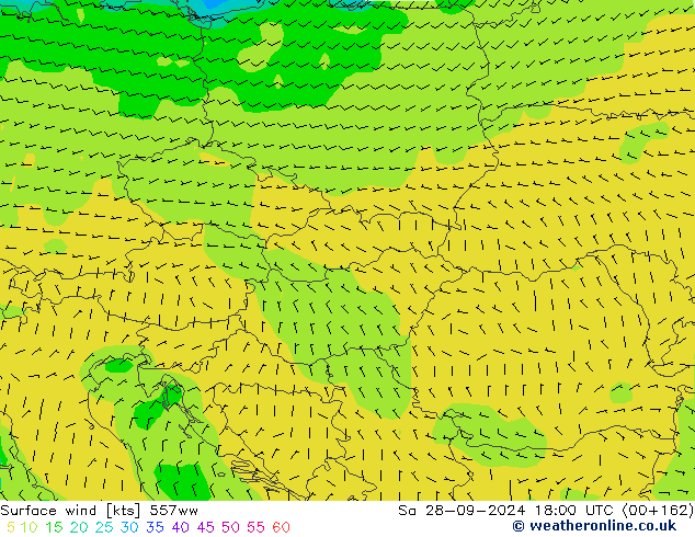 Surface wind 557ww Sa 28.09.2024 18 UTC