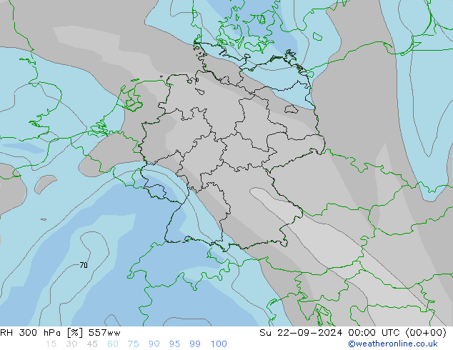 RH 300 hPa 557ww  22.09.2024 00 UTC