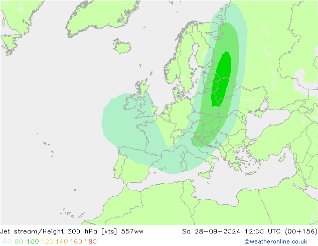 Jet stream/Height 300 hPa 557ww Sa 28.09.2024 12 UTC