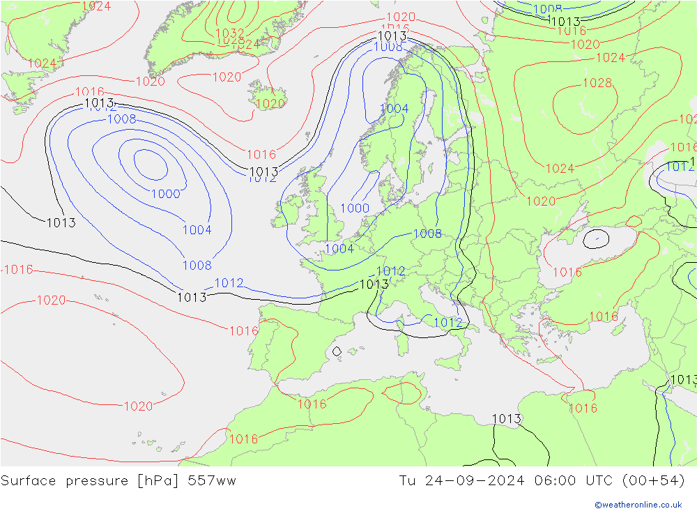 Yer basıncı 557ww Sa 24.09.2024 06 UTC