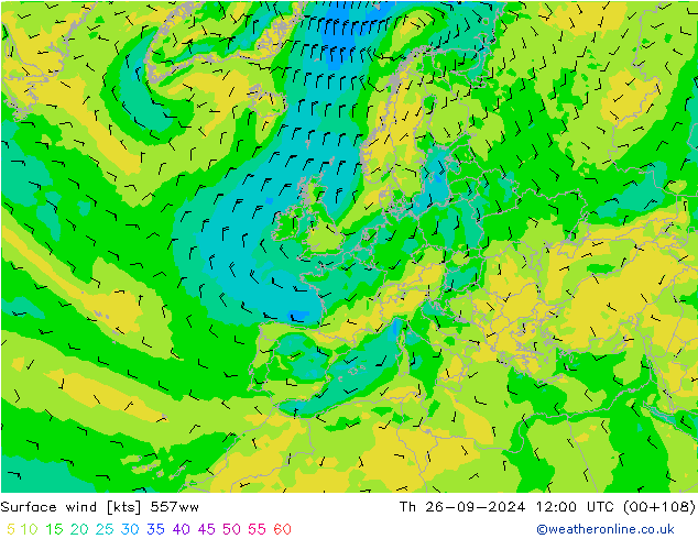 Surface wind 557ww Th 26.09.2024 12 UTC