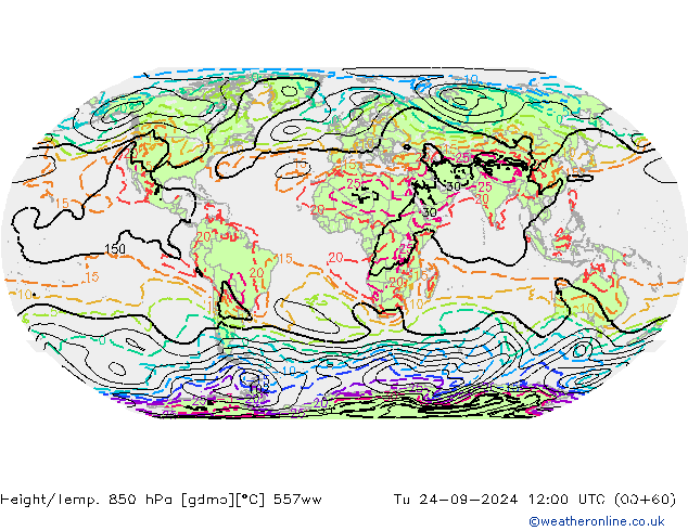 Height/Temp. 850 hPa 557ww Ter 24.09.2024 12 UTC