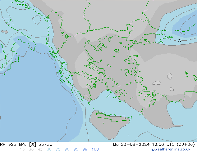 RH 925 hPa 557ww Mo 23.09.2024 12 UTC