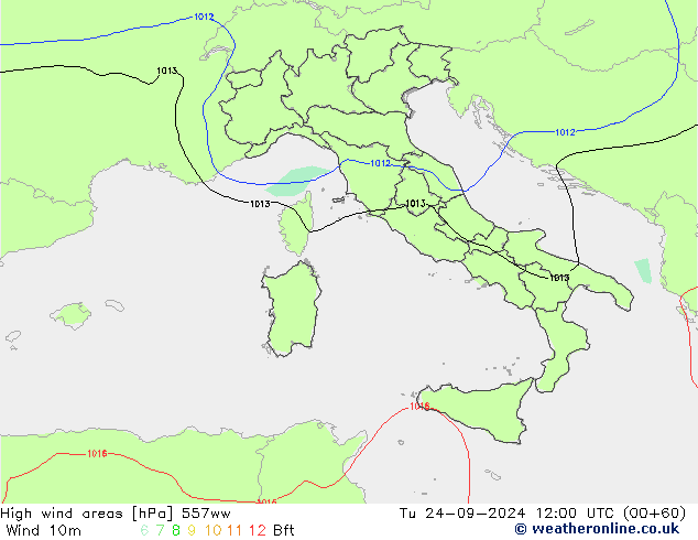 High wind areas 557ww Út 24.09.2024 12 UTC