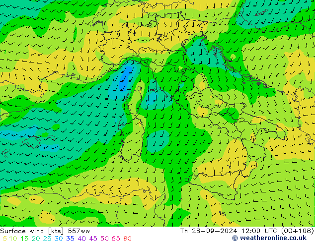 Vento 10 m 557ww Qui 26.09.2024 12 UTC