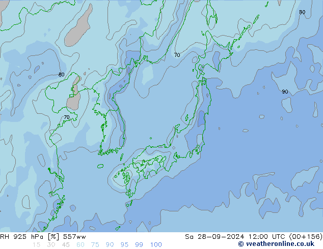 RV 925 hPa 557ww za 28.09.2024 12 UTC