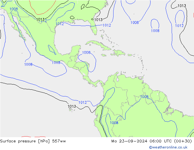 Surface pressure 557ww Mo 23.09.2024 06 UTC