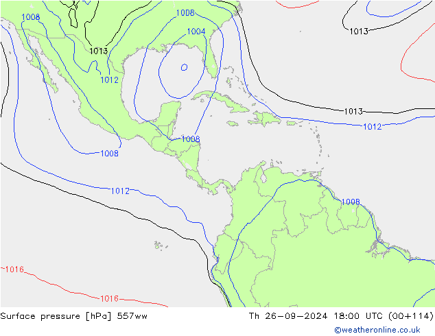 Atmosférický tlak 557ww Čt 26.09.2024 18 UTC