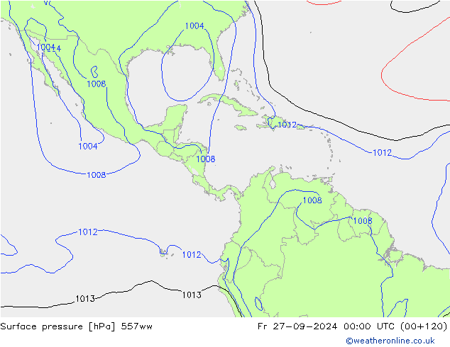 Surface pressure 557ww Fr 27.09.2024 00 UTC