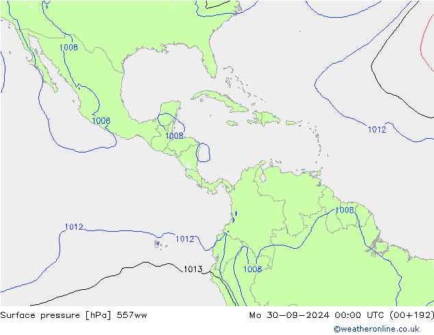 Luchtdruk (Grond) 557ww ma 30.09.2024 00 UTC