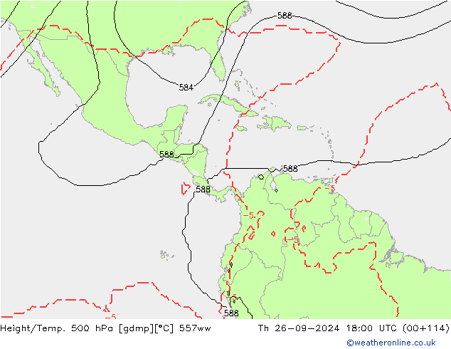 Height/Temp. 500 hPa 557ww Th 26.09.2024 18 UTC