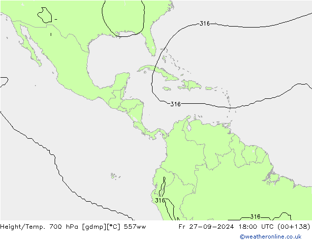 Yükseklik/Sıc. 700 hPa 557ww Cu 27.09.2024 18 UTC