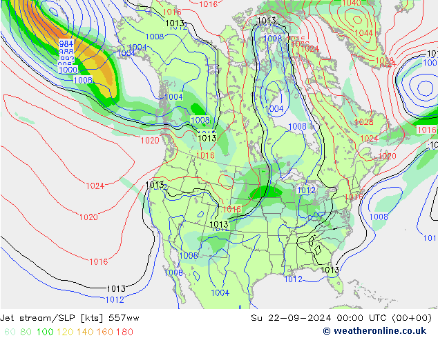 Jet stream 557ww Dom 22.09.2024 00 UTC