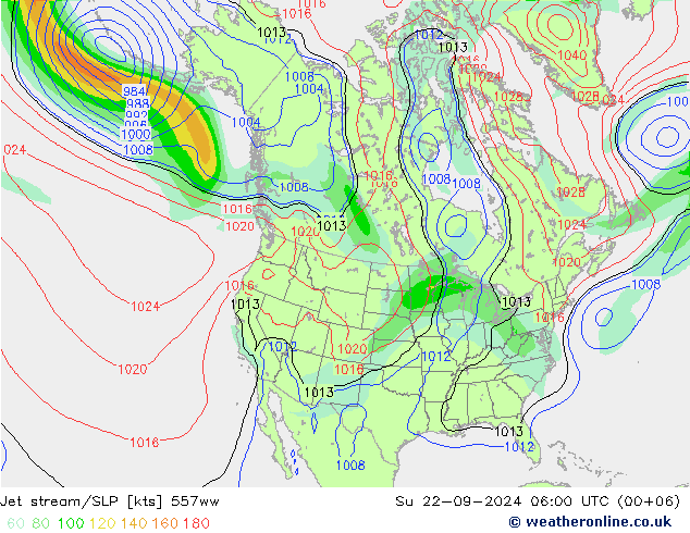 Jet stream/SLP 557ww Ne 22.09.2024 06 UTC