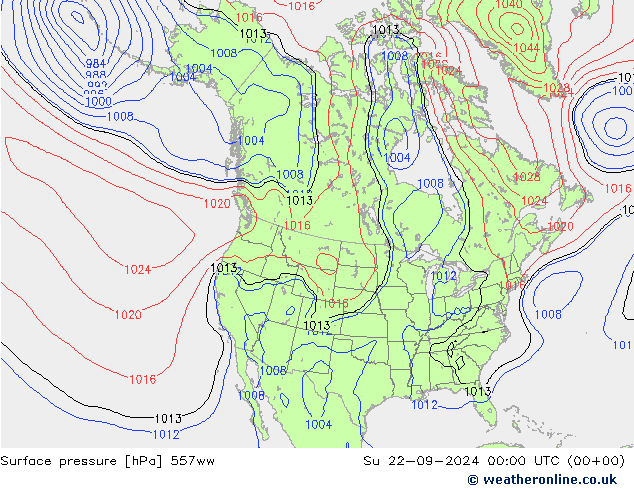 Luchtdruk (Grond) 557ww zo 22.09.2024 00 UTC