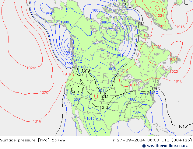 Surface pressure 557ww Fr 27.09.2024 06 UTC