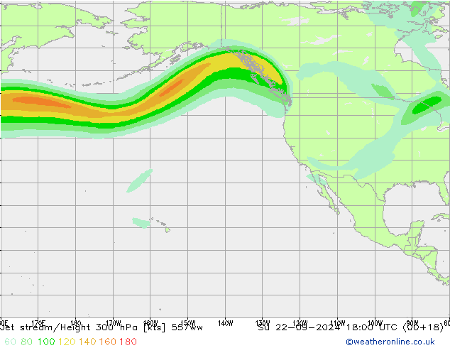 Jet stream/Height 300 hPa 557ww Su 22.09.2024 18 UTC