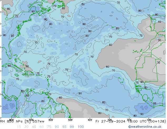 RH 850 hPa 557ww Pá 27.09.2024 18 UTC