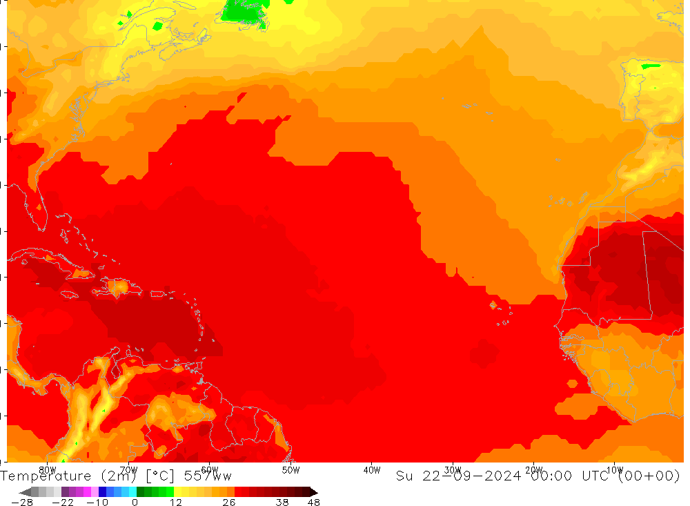 Sıcaklık Haritası (2m) 557ww Paz 22.09.2024 00 UTC