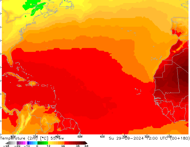 Temperatura (2m) 557ww dom 29.09.2024 12 UTC