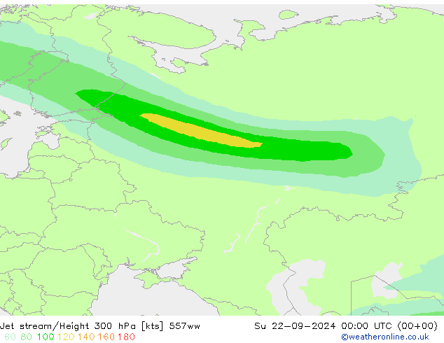 Jet stream 557ww Dom 22.09.2024 00 UTC