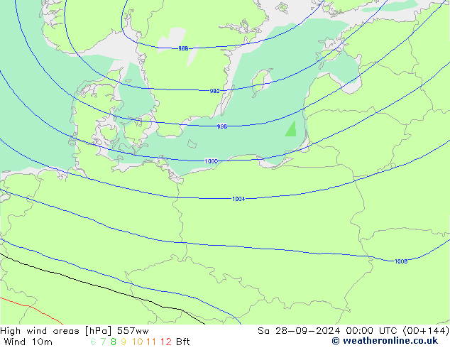 High wind areas 557ww Sa 28.09.2024 00 UTC