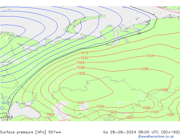 Luchtdruk (Grond) 557ww za 28.09.2024 06 UTC