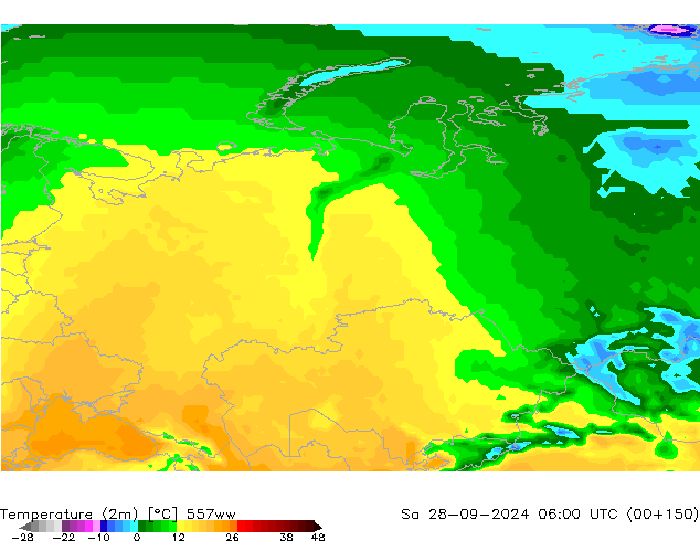 Temperature (2m) 557ww Sa 28.09.2024 06 UTC