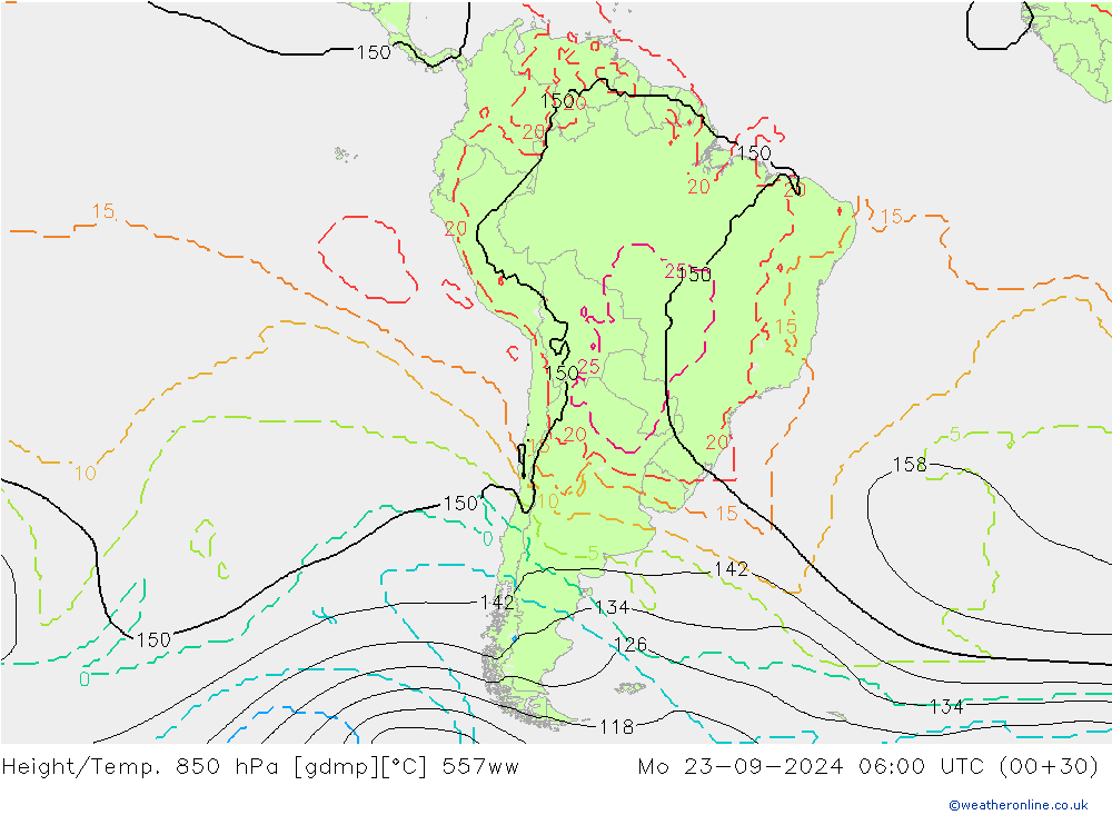 Yükseklik/Sıc. 850 hPa 557ww Pzt 23.09.2024 06 UTC