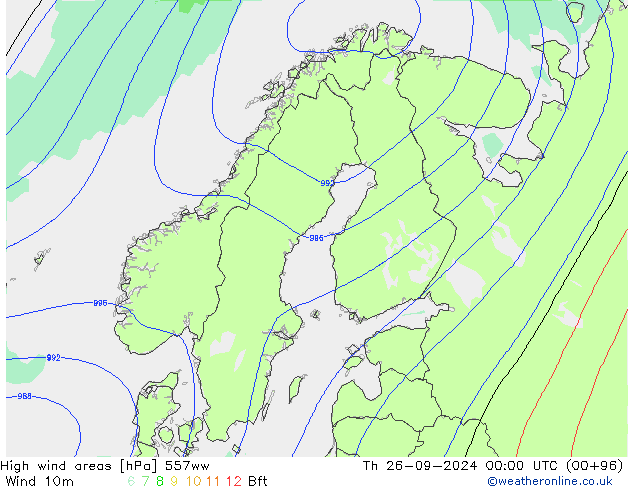 High wind areas 557ww Th 26.09.2024 00 UTC