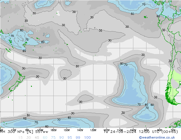 RH 300 hPa 557ww Di 24.09.2024 12 UTC