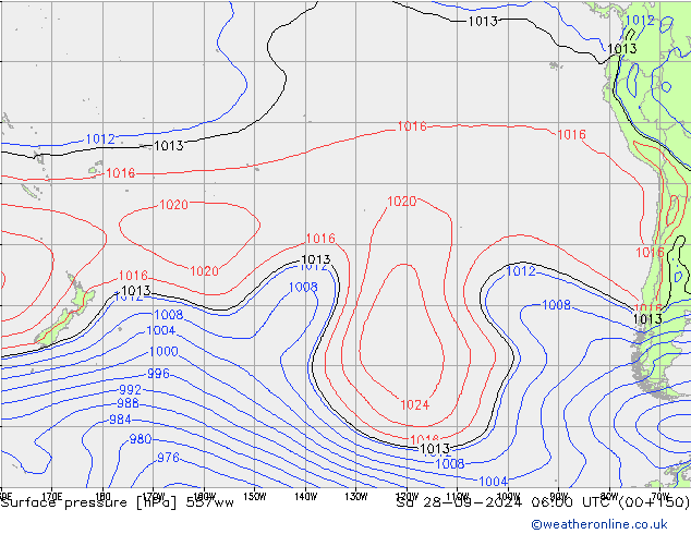 Surface pressure 557ww Sa 28.09.2024 06 UTC